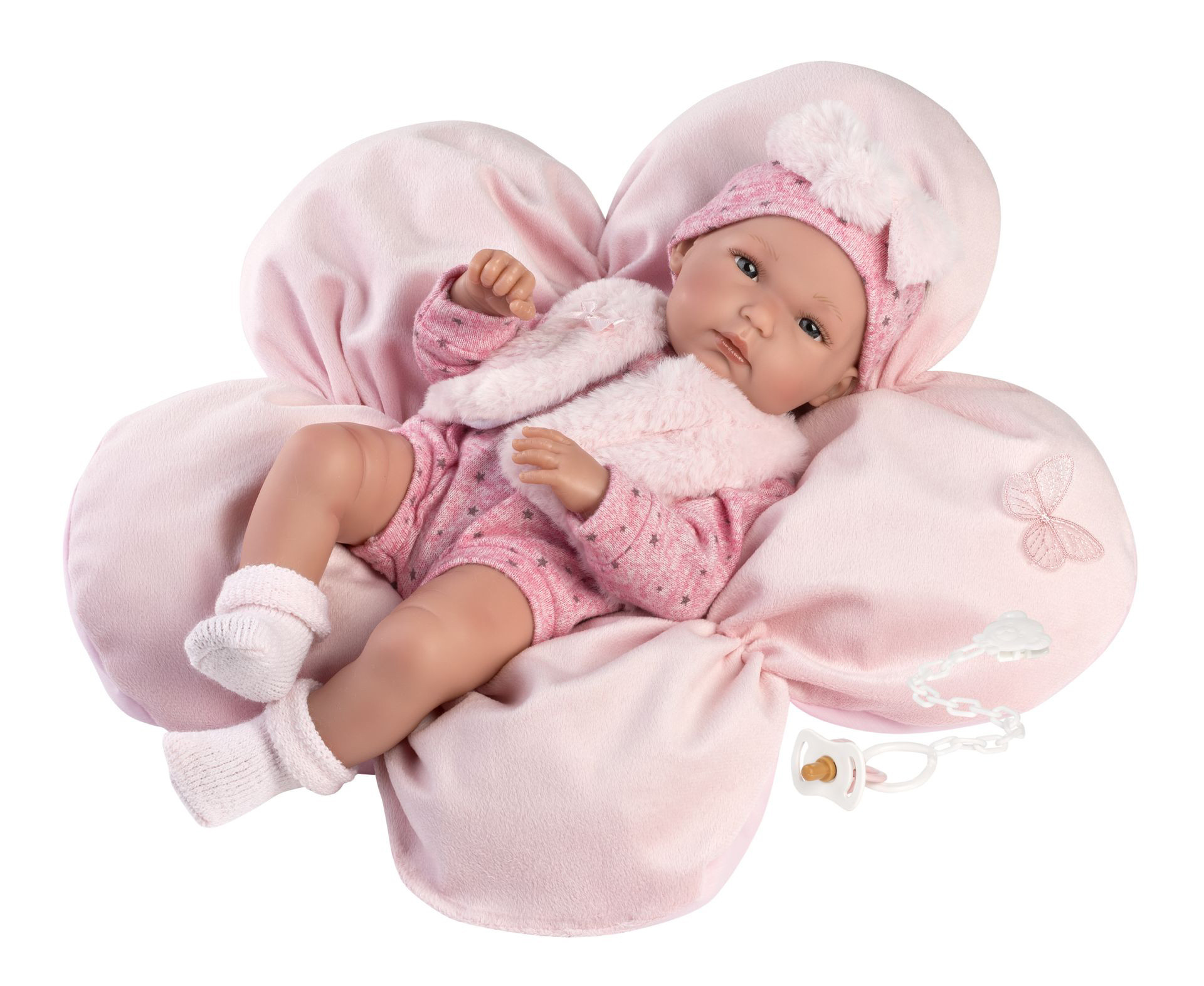 Llorens 63592 NEW BORN HOLČIČKA - realistická panenka miminko s celovinylovým tělem -35 cm