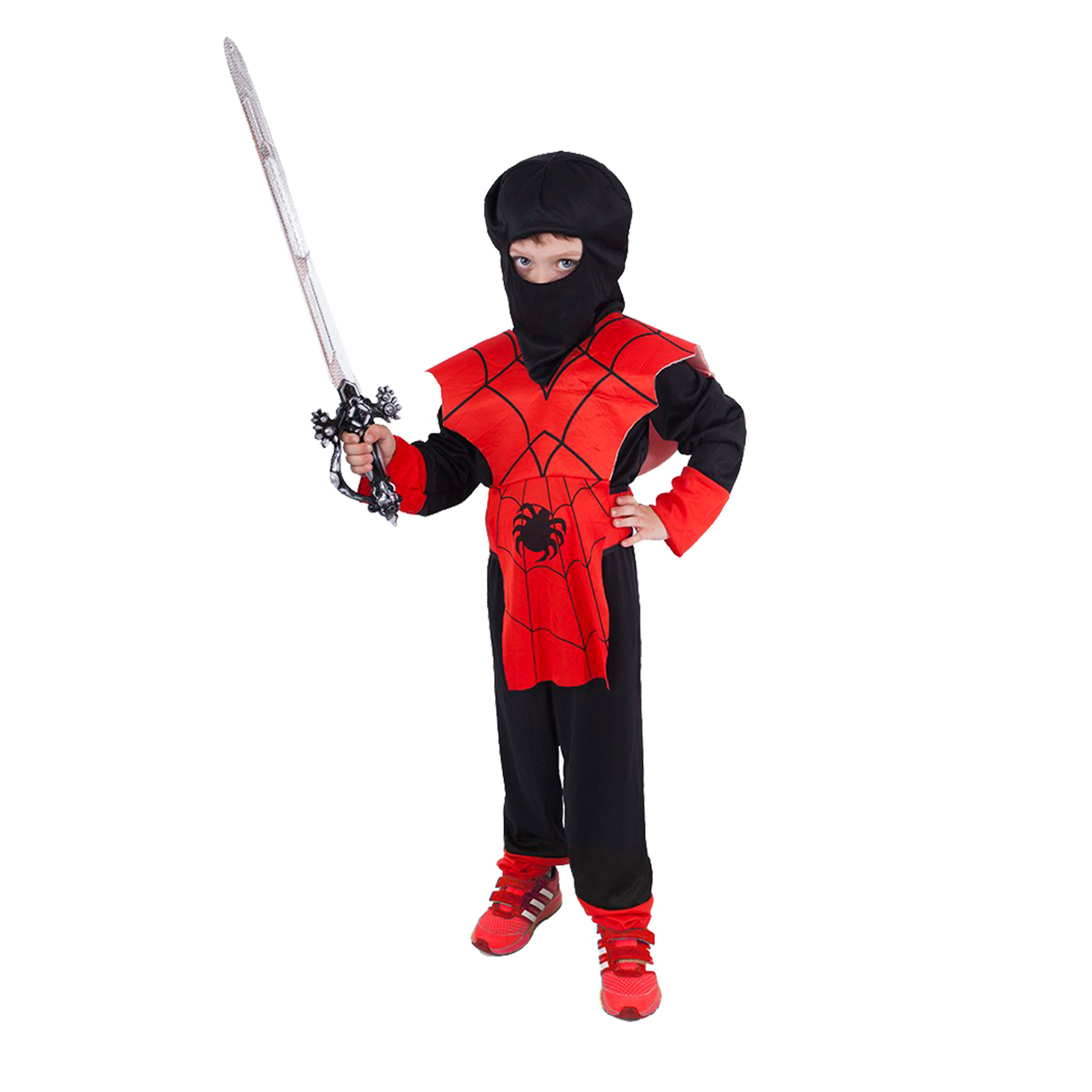 Dětský kostým červený ninja (M)