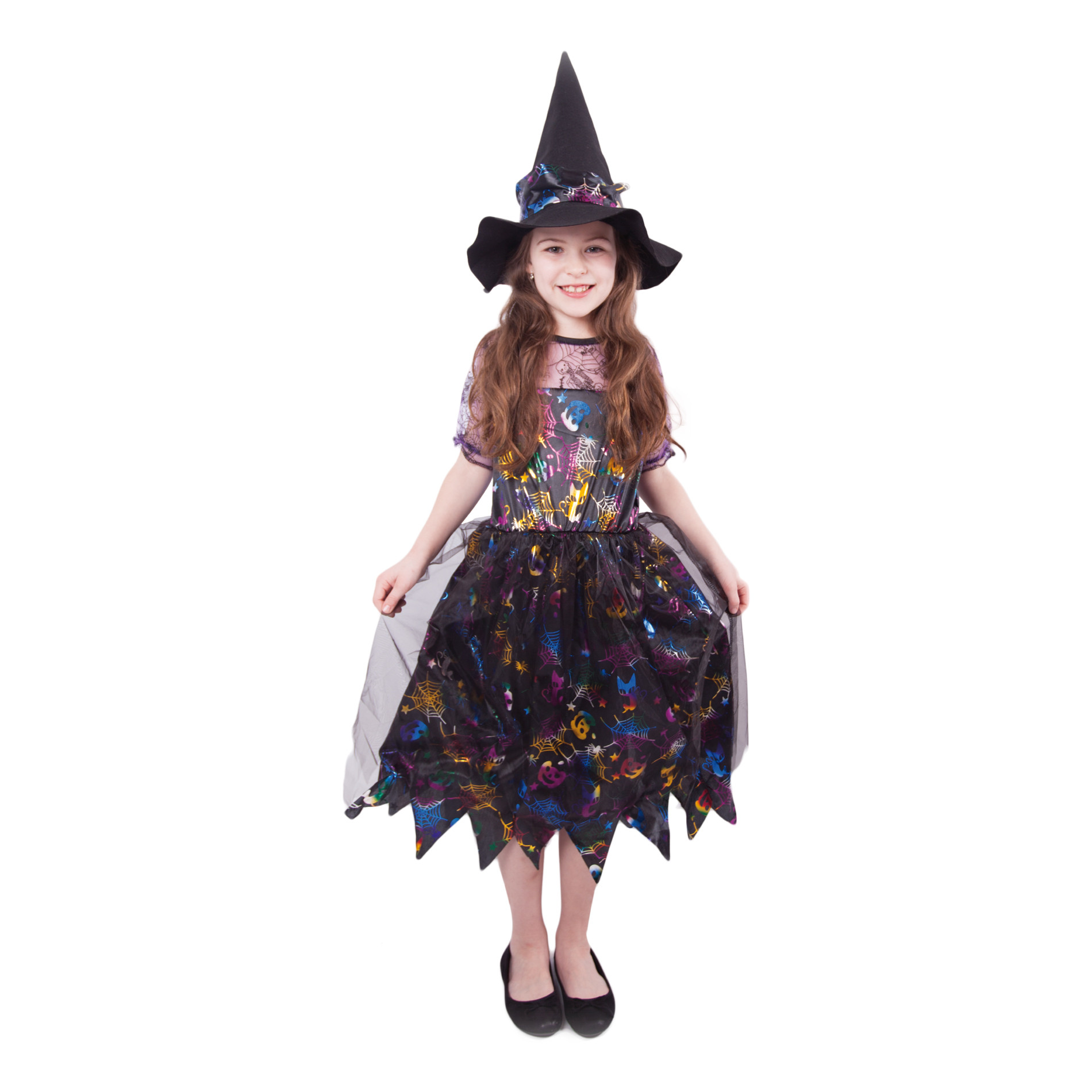 Dětský kostým čarodějnice barevná (S)