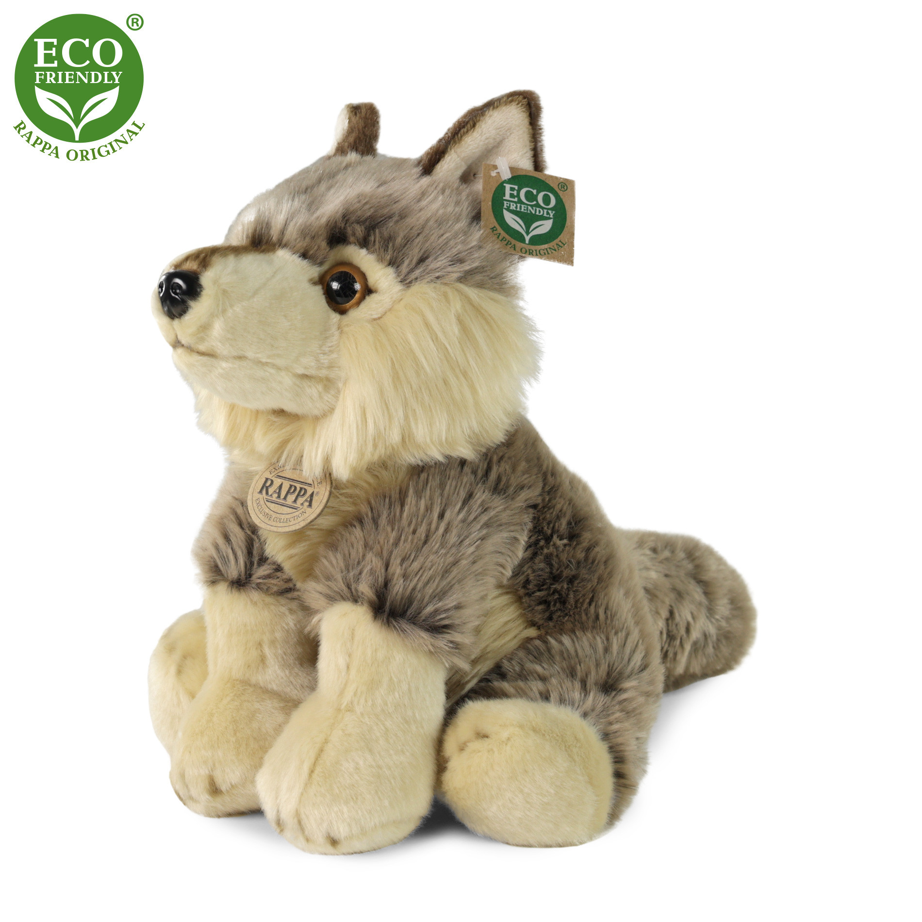 Plyšový vlk sedící 30 cm ECO-FRIENDLY