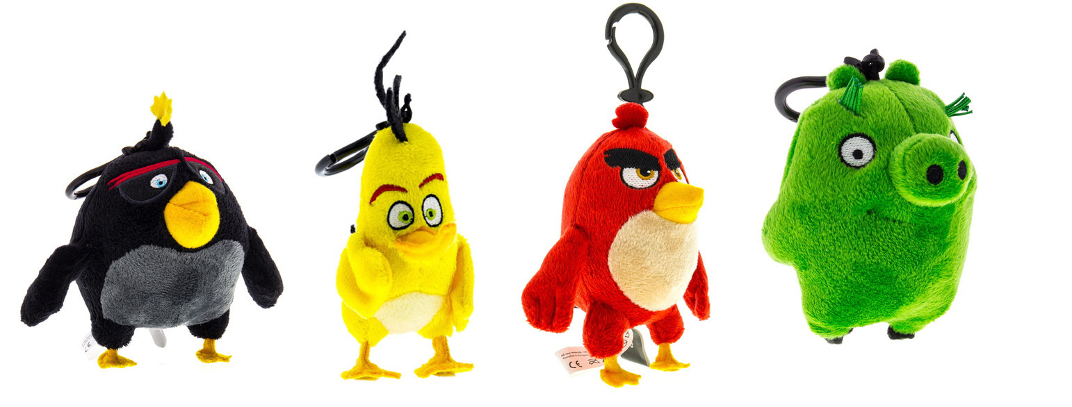 Angry Birds plyšová hračka s přívěškem, 9 cm