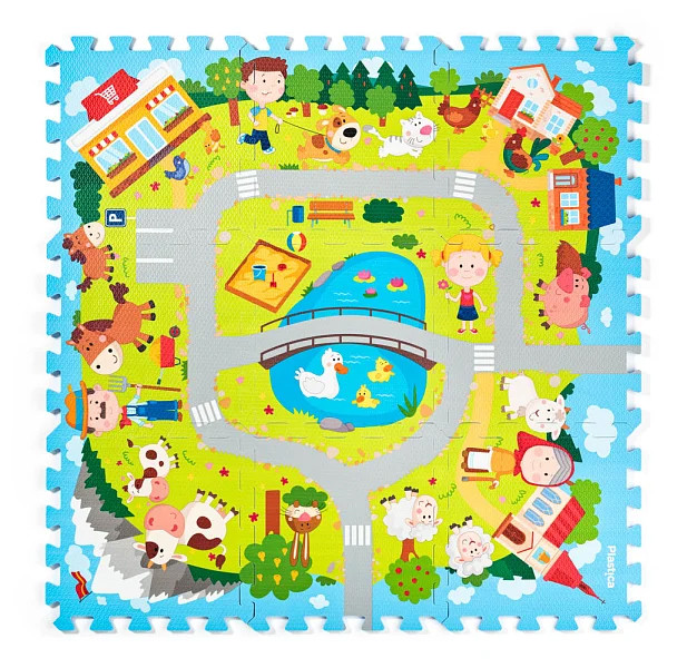 Pěnové Puzzle Vesnice 9 ks