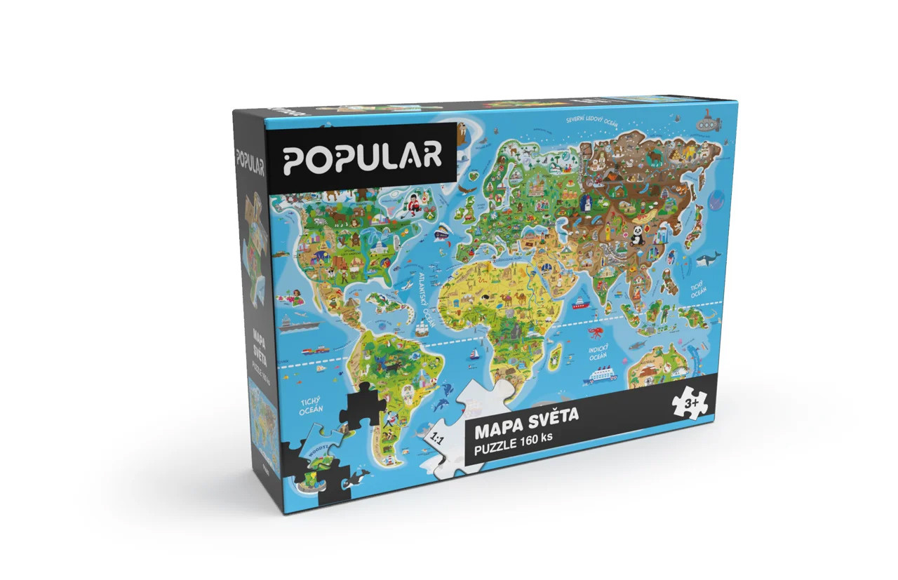 Puzzle - Mapa světa 160 ks – CZ