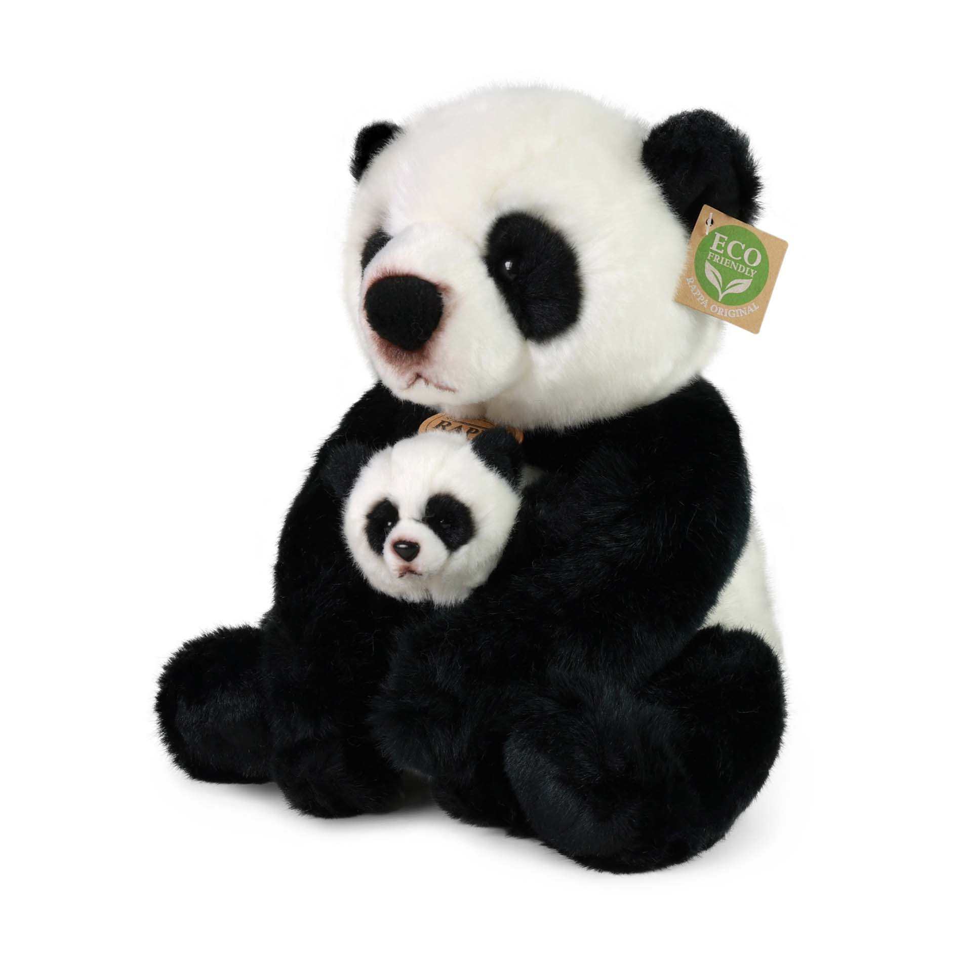 Plyšová panda s mládětem 27 cm ECO-FRIENDLY