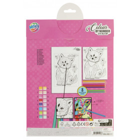 Kreativní set malování podle čísel + 8 pastelek 23x30,5 cm