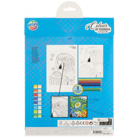 Kreativní set malování podle čísel + 8 pastelek 23x30,5 cm