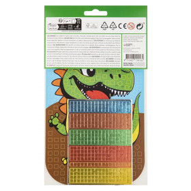 Kreativní set mozaika podle barev metalická A5 Dinosaurus