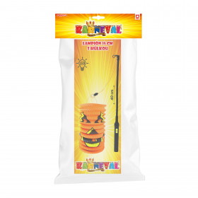 Lampión Halloween dýně 15 cm se svítící hůlkou 40 cm