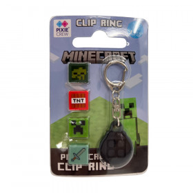 PIXIE CREW & MINECRAFT Klíčenka černá 4 multipixely