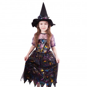 Dětský kostým čarodějnice barevná/Halloween (S) e-obal