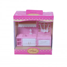 Sada nábytek mini pro panenky (klavír - toaletka - kuchyň)