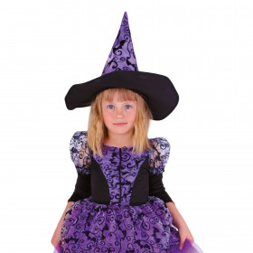 Dětský kostým čarodějnice fialová čarodějnice /Halloween (M) EKO