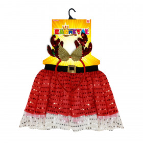 Dětský kostým TUTU sukně vánoční sob s čelenkou