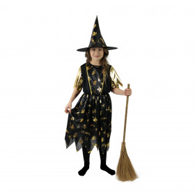 Dětský kostým čarodějnice černo-zlatá (S) e-obal