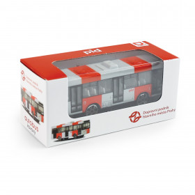 Kovový autobus PID Praha červený 8 cm