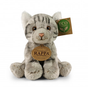Plyšová kočka šedá sedící 14 cm ECO-FRIENDLY