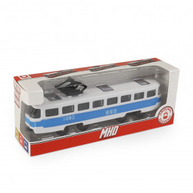 Tramvaj MHD modrá 16 cm
