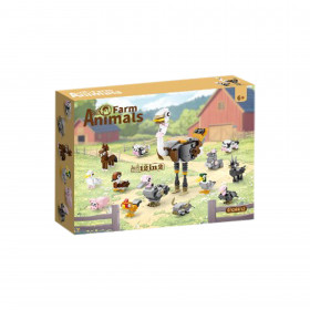Stavebnice zvířátka z farmy 12 figurek
