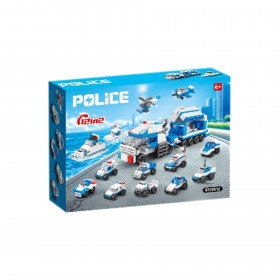Stavebnice policie 12 autíček
