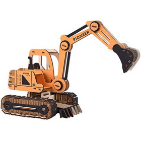 Woodcraft Dřevěné 3D puzzle Rypadlo oranžová