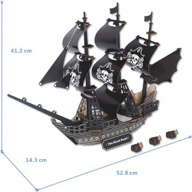 Woodcraft Dřevěné 3D puzzle Pirátská loď Černá perla