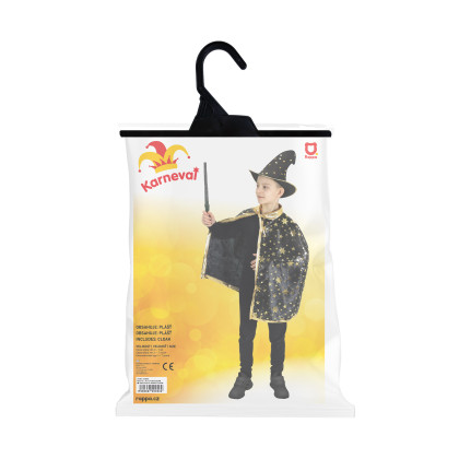Dětský kostým kouzelnický plášť černý