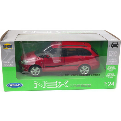Welly auto 1:24 ŠKODA FABIA COMBI II 2009 červená