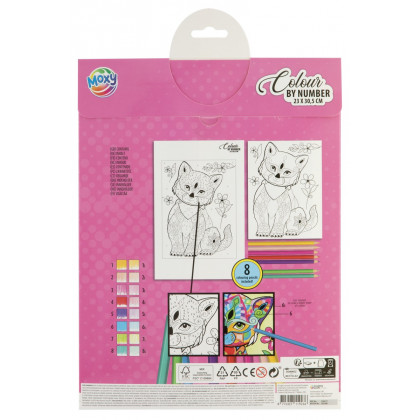 Kreativní set malování podle čísel + 8 pastelek 23x30,5 cm