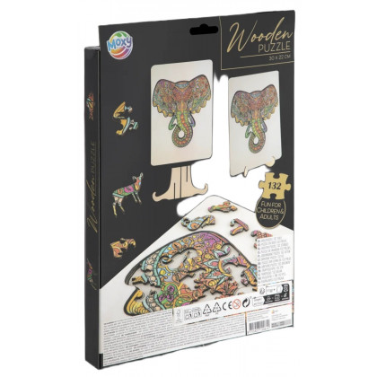 Dřevěné puzzle slon 132 dílků
