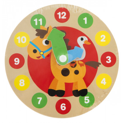 Moje první dřevěné hodiny o průměru 14 cm Zvířátka