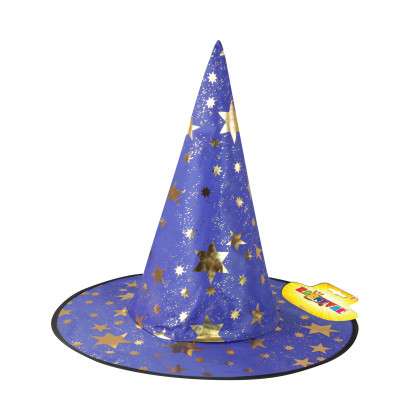 Dětský klobouk modrý čarodějnický