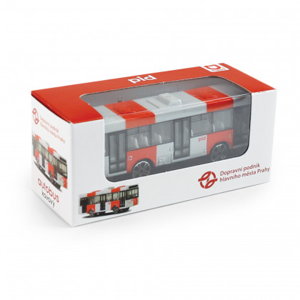 Kovový autobus PID Praha červený 8 cm
