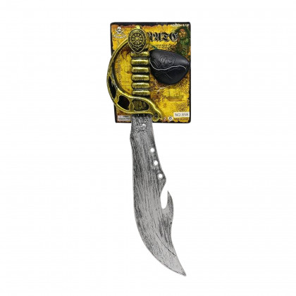 Pirátská šavle s klapkou na oko 46 cm