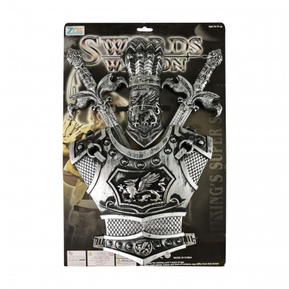 Rytířská sada s meči stříbrná