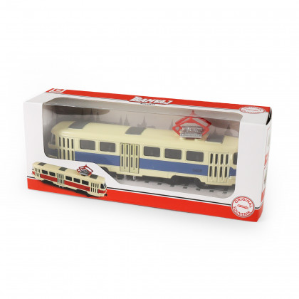 Kovová česká retro tramvaj modrá 16 cm-otevírací dveře