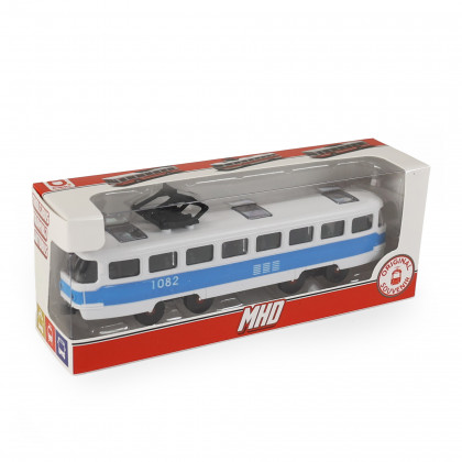Tramvaj MHD modrá 16 cm