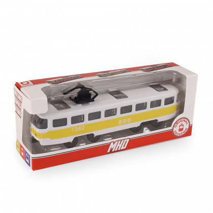 Tramvaj MHD žlutá 16 cm