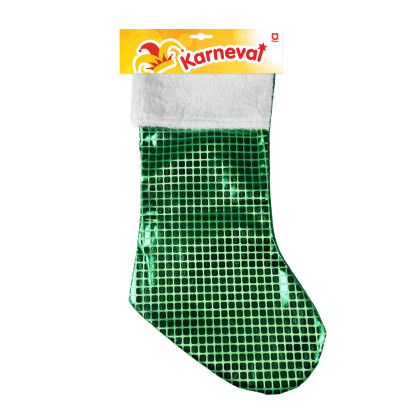 Vánoční punčocha zelená 43 cm