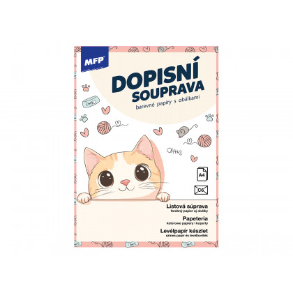 Dopisní papír barevný LUX 5+10 (Kočka)