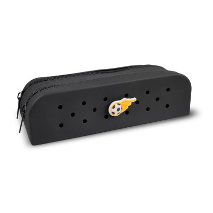 Gifty - Dvojitý silikonový penál černý a ozdobný pin