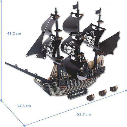 Woodcraft Dřevěné 3D puzzle Pirátská loď Černá perla