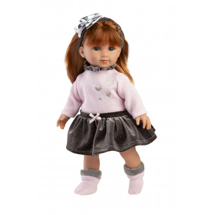 Llorens 53551 NICOLE realistická panenka s měkkým látkovým tělem 35 cm