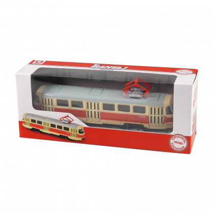 Kovová česká retro tramvaj 16 cm