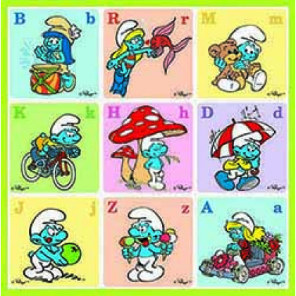 Pexeso v sešitu Šmoulí abeceda s maxi kartičkami