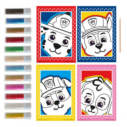 Kreativní set pískové malování Paw Patrol 4 obrazy + 12 písků