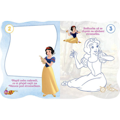 Vánoční omalovánky se samolepkami Disney Princezny