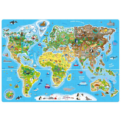 Puzzle - Mapa světa 160 ks – CZ