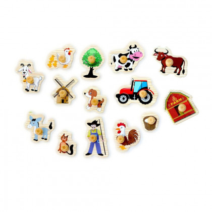 2Kids Toys Dřevěné puzzle Farma 14 dílků