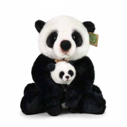 Plyšová panda s mládětem 27 cm ECO-FRIENDLY