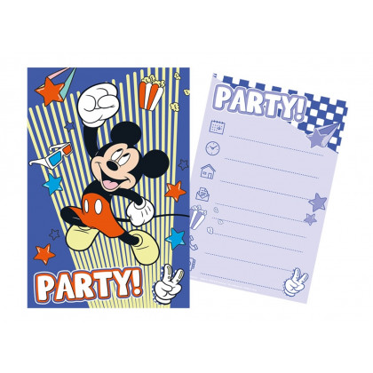 Sada párty 5 pozvánok + 5 obálok Mickey Mouse